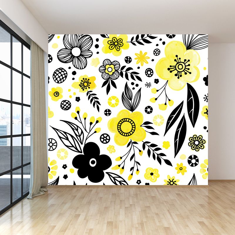Bright Flowers Wall Mural Decal Stain Resistant Wall Decor for Kindergarten, Custom Made