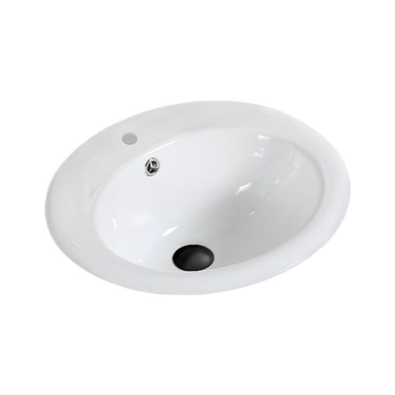 Classical Basin Sink Solid Color Porcelain Bathroom Sink in White