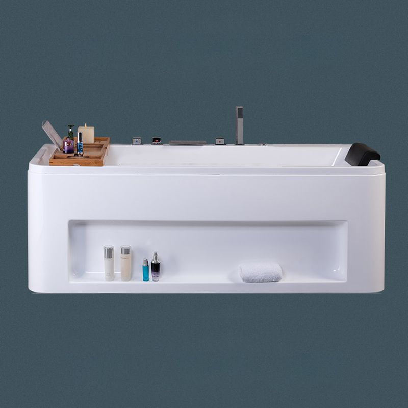 Freestanding Rectangular Bathtub Modern Acrylic Center-Front Drain Placement Tub