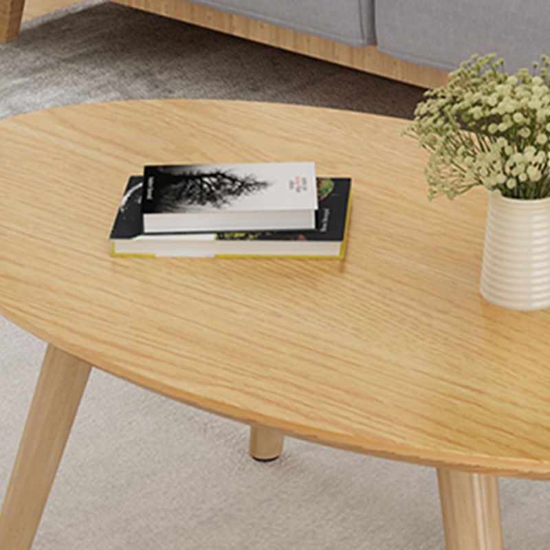 Solid Wood 3 Legs Coffee Table Set Modern Geometric Cocktail Table