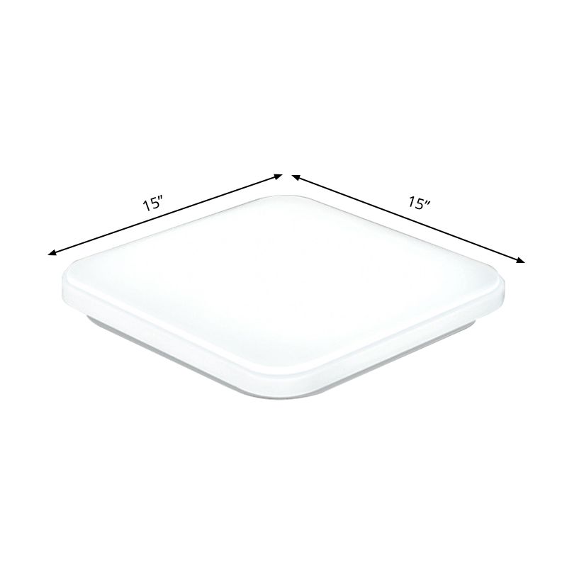 12 "/ 15" / 18 "large blanc carré encastré lumière nordique LED plafond encastré lumière abat - jour acrylique pour chambre à coucher