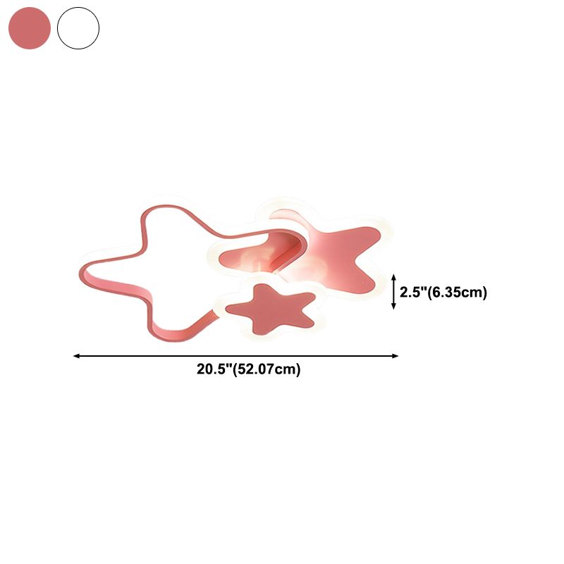 Modern Star Shape Ceiling Mount Light Fixture 3 Lights Ceiling Mounted Light