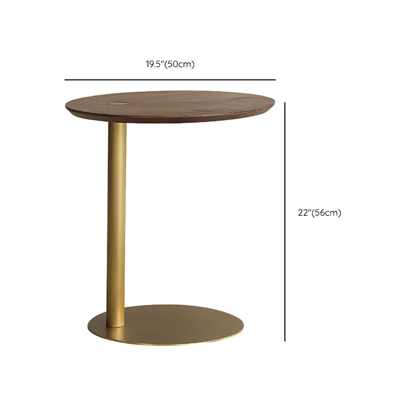 19" Wide Contemporary Corner Table Round Pedestal Side Table