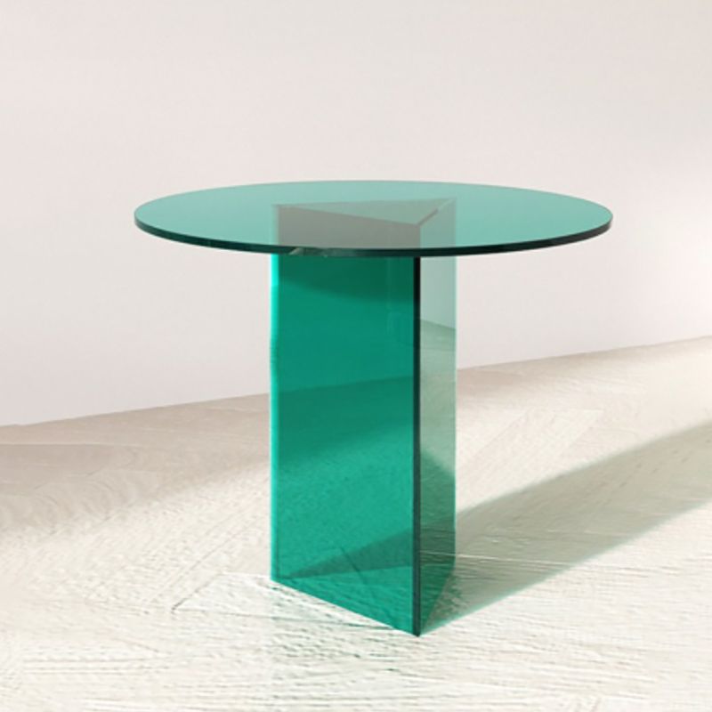 19" Wide Glam Side Table Clear Acrylic Pedestal Accent Side Table