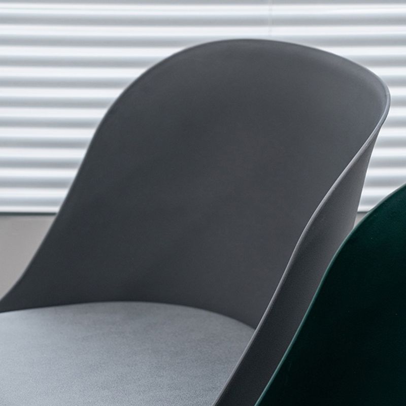 Contemporary Upholstered Dining Chairs Faux Leather and Metal Side Chair