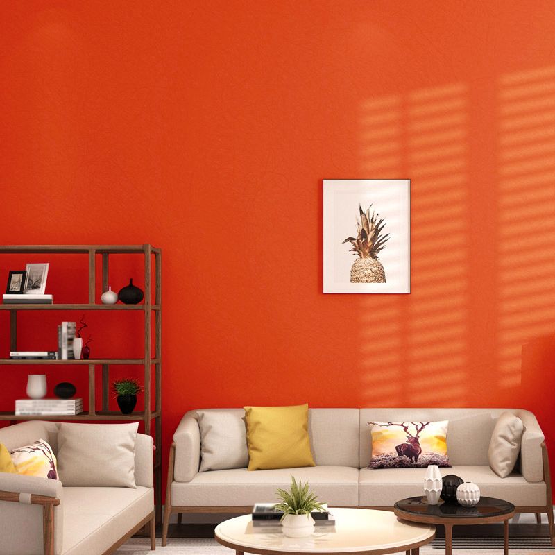 Solid Color Wallpaper Simplicity Smooth Textured Wall Decoration for Living Room