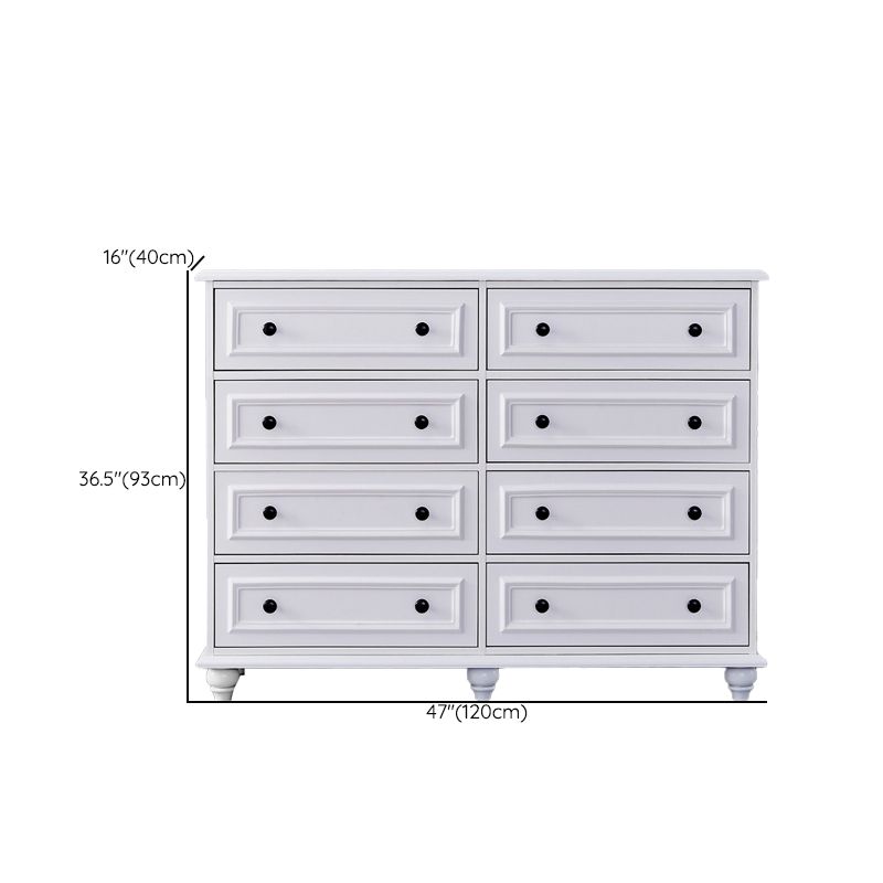 Contemporary Engineered Wood Storage Chest Home Chest in White with Drawers