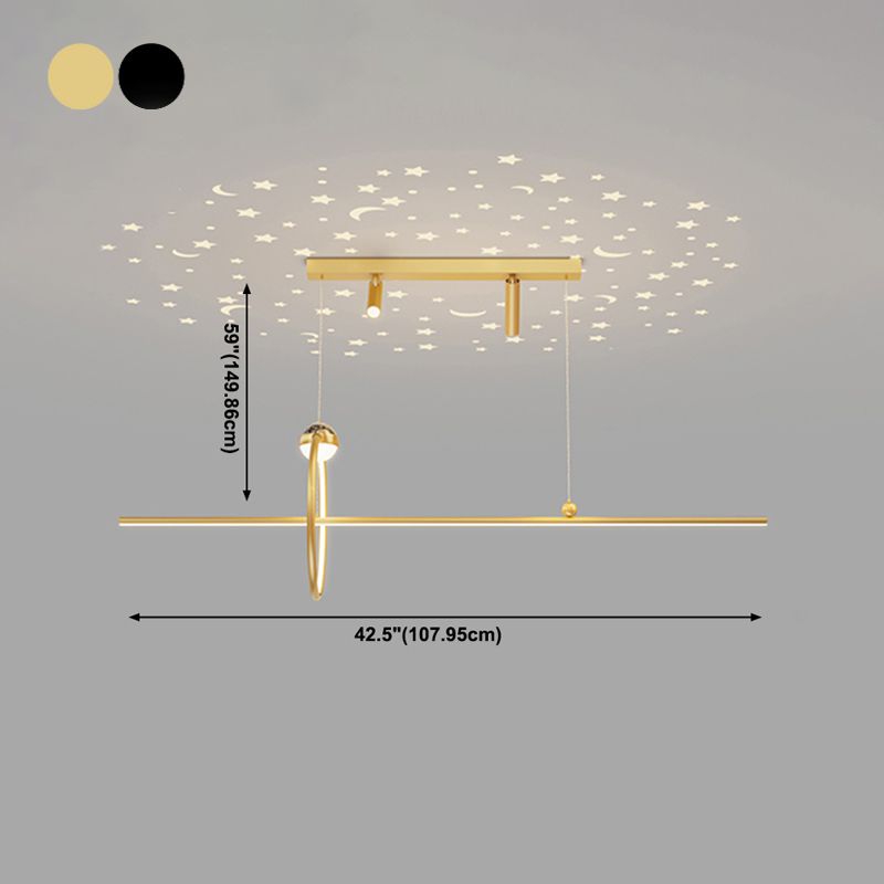 5 lumières de l'île géométrique légère idées d'éclairage de l'île métallique contemporaine