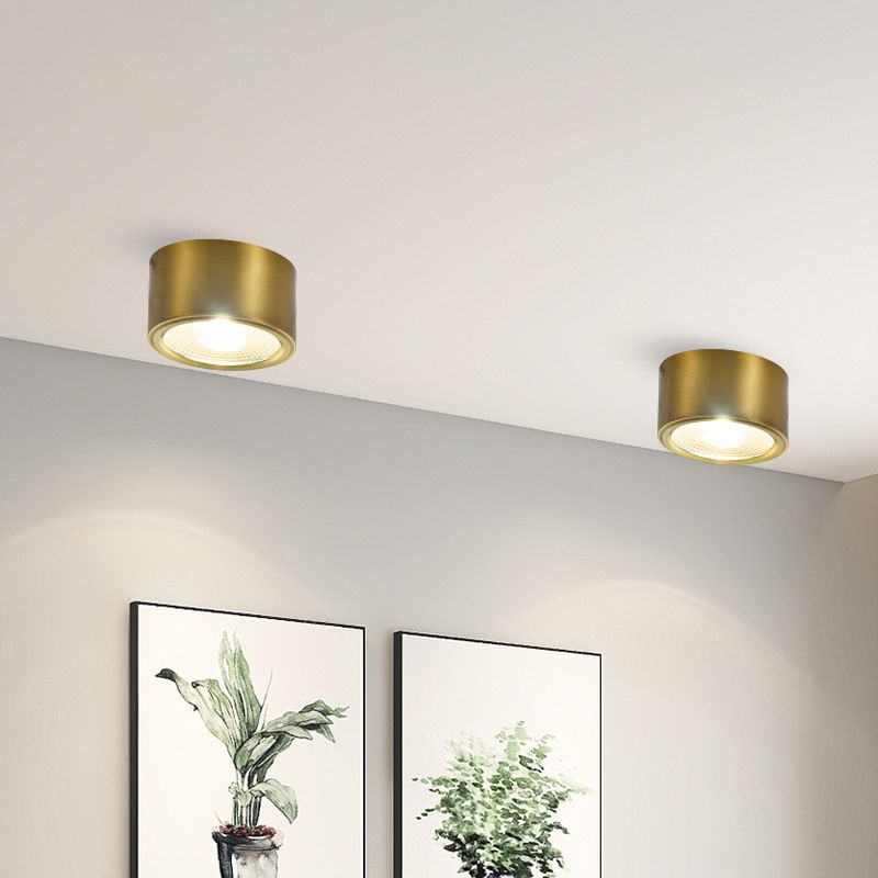 Plafonnier LED en forme de cylindre, moderne, en aluminium, 1 lumière, encastré, pour allée, chambre à coucher