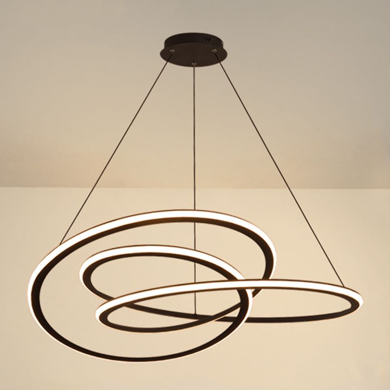 Twist Shade Metal Chandelier Light Modern 1- Light Lighting Lighting Lighting en noir