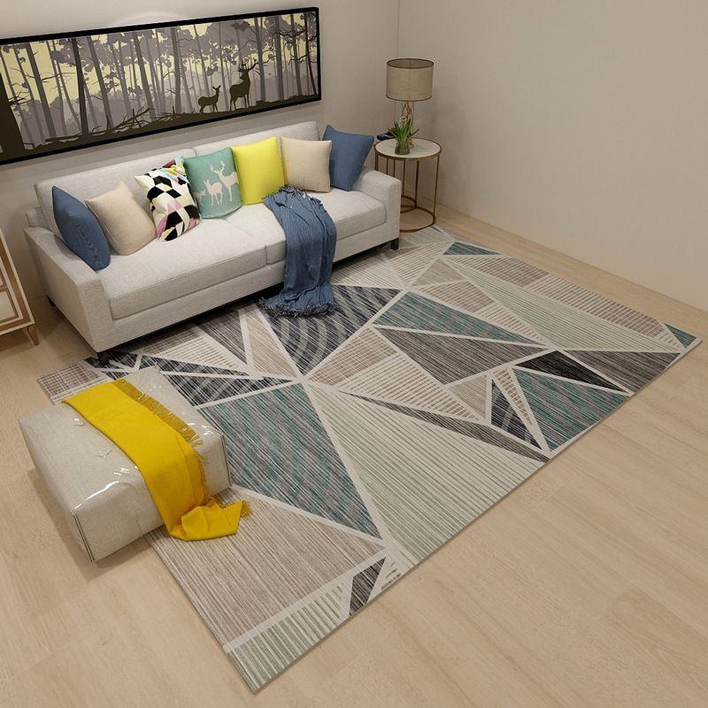 Novelty Modern Style Rug Multicolor Geometry Area Rug Stain Resistant Machine Washable Non-Slip Rug for Sitting Room