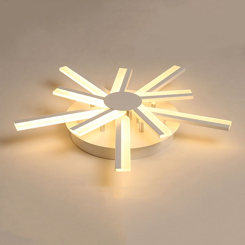 Line Shape LED Ceiling Lamp Modern Iron Flush Mount for Living Room Bedroom