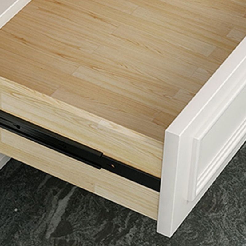 Glam Solid Wood Storage Chest Home Chest in White with Drawers