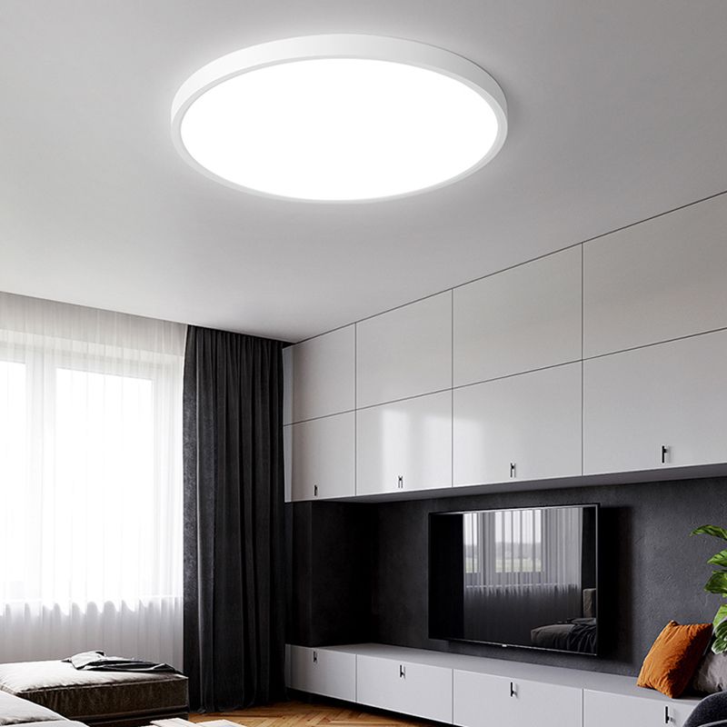 Moderne minimalistische LED Deckenleuchte Kunststoff Kreisbündige Halterung mit Acryl Schatten