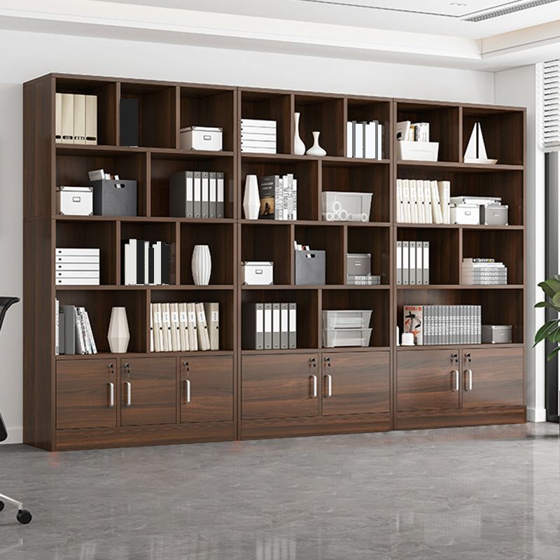 Modern Style Manufactured Wood Bookcase Closed Back Bookshelf for Living Room