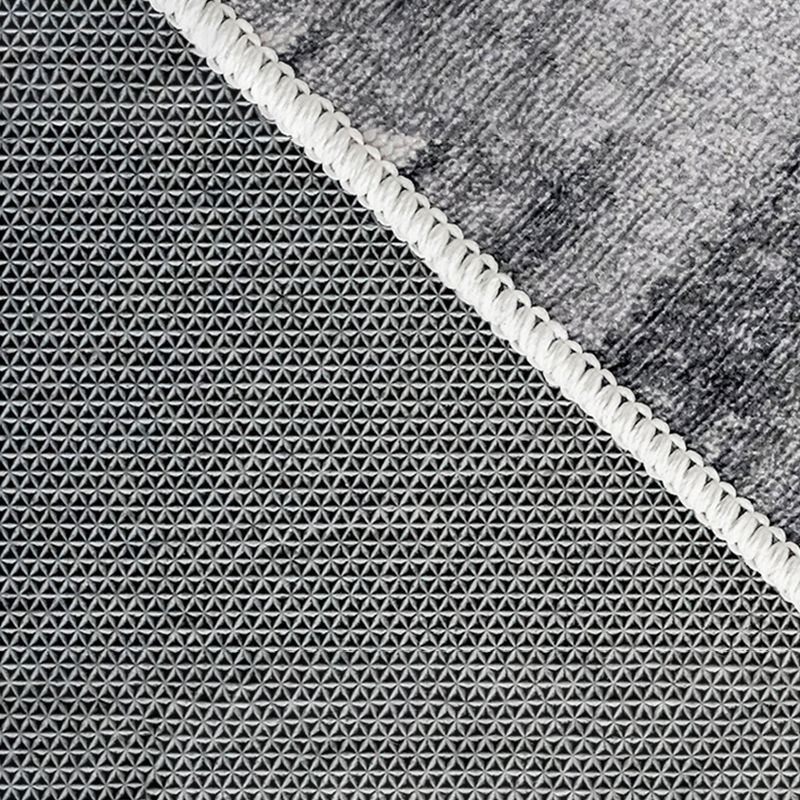 Grey Tone Modern Area Rug Polyester Stripe Print Rug Non-Slip Backing Indoor Rug for Home Decor