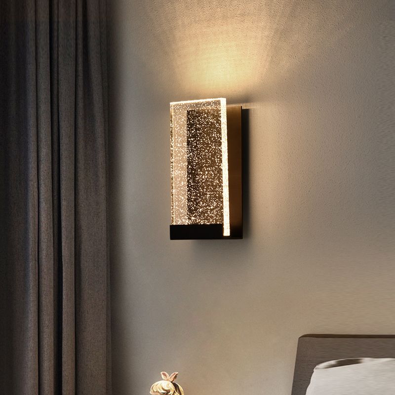 1 Licht klares kristallwandmontiertes Leuchtenmesser moderner rechteckiger Leuchtenlicht