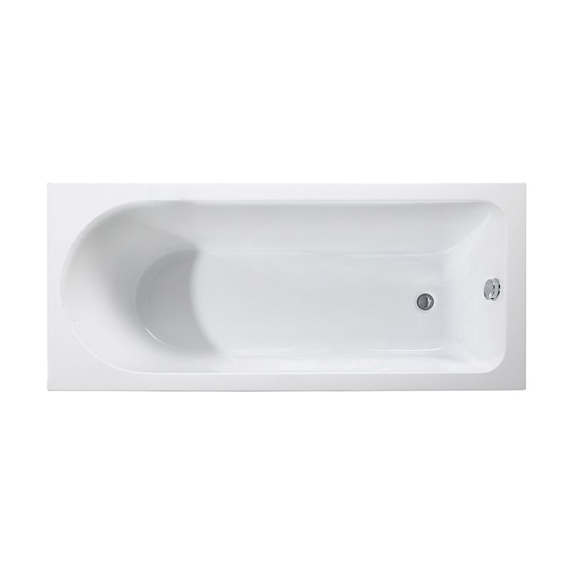 Modern Acrylic Home Bathtub Freestanding Rectangular Tub in White