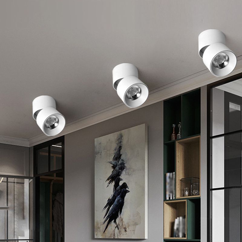 Modern Simple Cylinder Shape Ceiling Light with Aluminum Shade for Living Room
