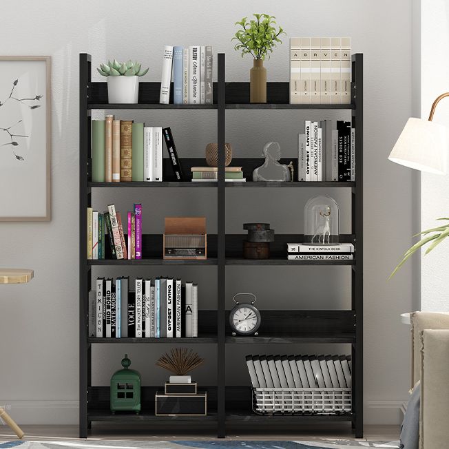 Open Steel Wood Bookcase Modern Home Simple Office Rectangular Bookshelf