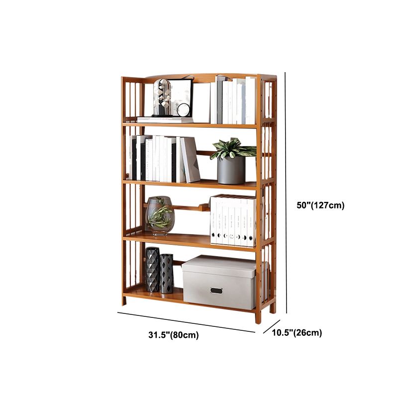 Modern Vertical Bamboo Shelf Etagere Espresso Shelf Bookcase for Bedroom