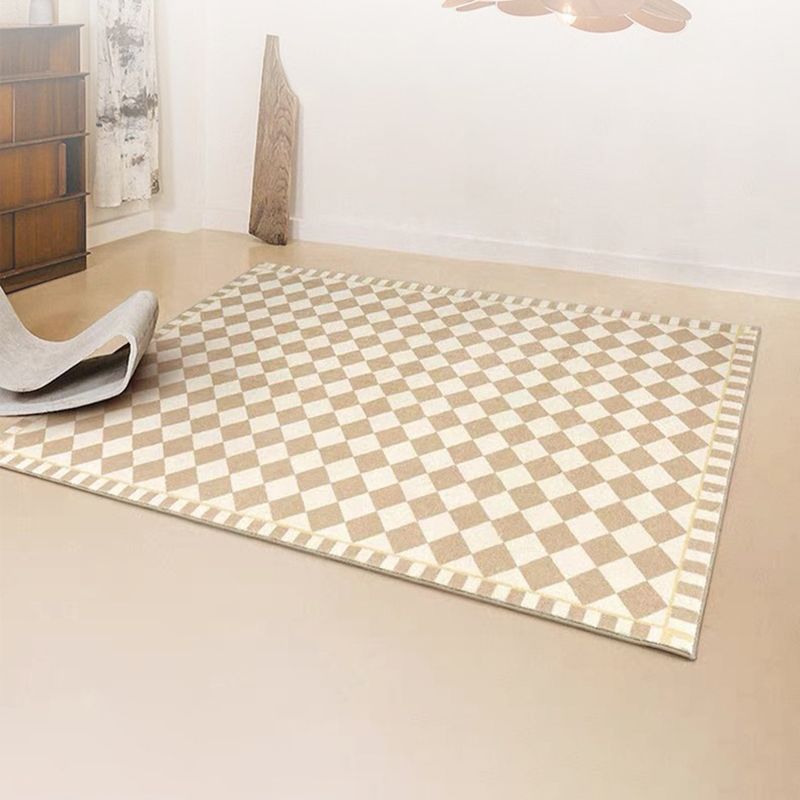 Geometric Pattern Rug Rectangle Shape Living Room Carpet Polyester Washable Area Rug