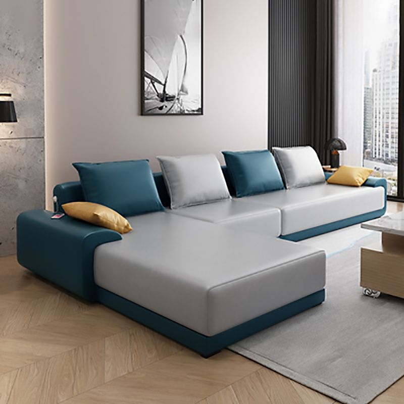 Modern Loose Back Removable Cushions Sofa with Reversible Chaise