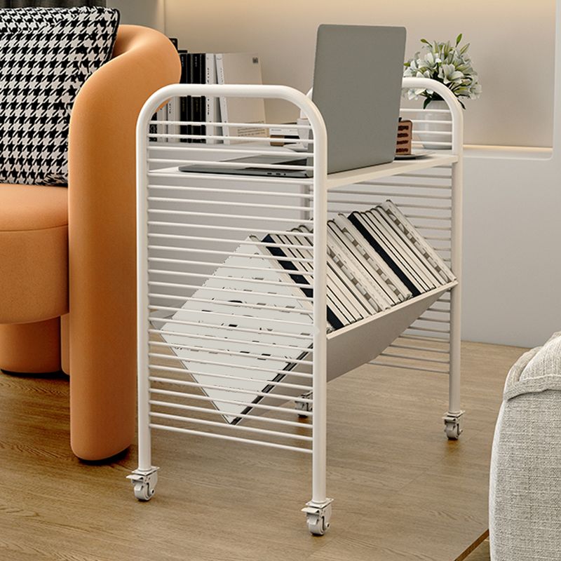 Contemporary 24" Tall Metal End Table Rectangular Side Table