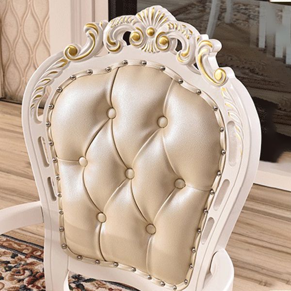 Silla lateral de balcón tapizada victoriana King Louis Back Silla de comedor con acabado mate (juego de 2)