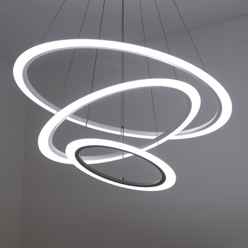 Moderne eenvoudige led hangende kroonluchter licht acrylhangende hanglampen voor eetkamer