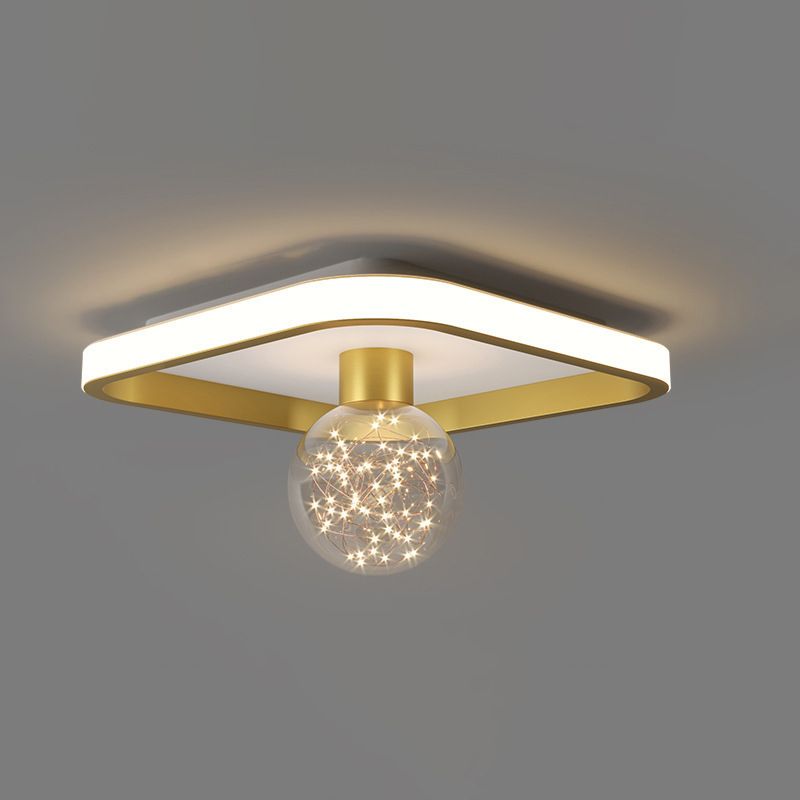 Dispositivo de luz de montaje de techo de LED nórdico de iluminación de techo geométrico con Shade de vidrio