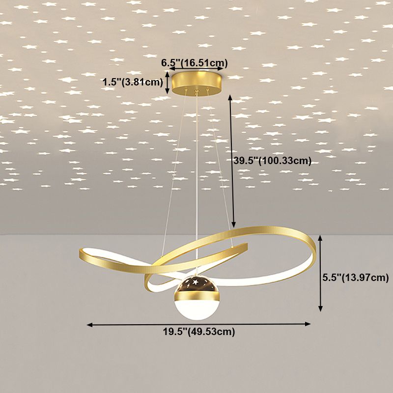 Twist Shade Metal Chandelier Lights Modern 2- Light Chandelier Lighting Fixtures