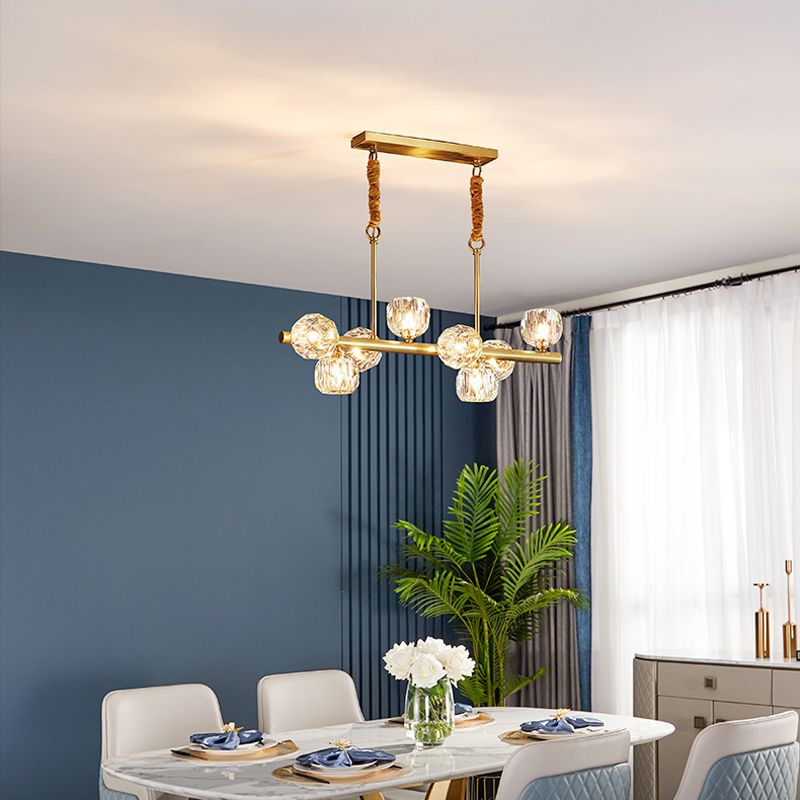 Crystal Round Shape Chandelier Light Modern Multi Lights Chandelier Light Fixture in Gold