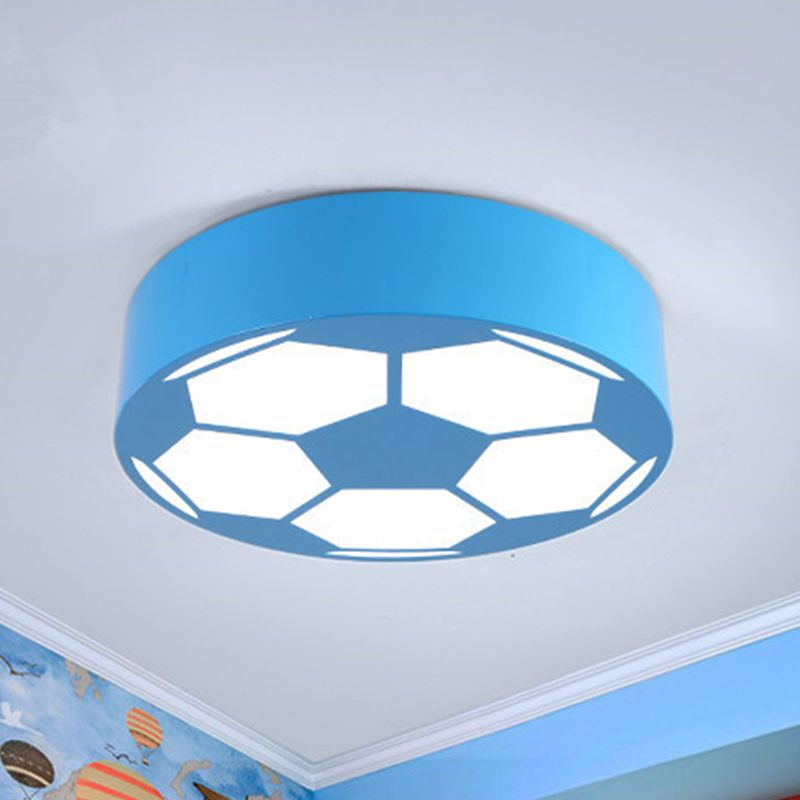 Lámpara de techo con tema deportivo, luz de montaje en techo de fútbol plana acrílica para dormitorio de niños