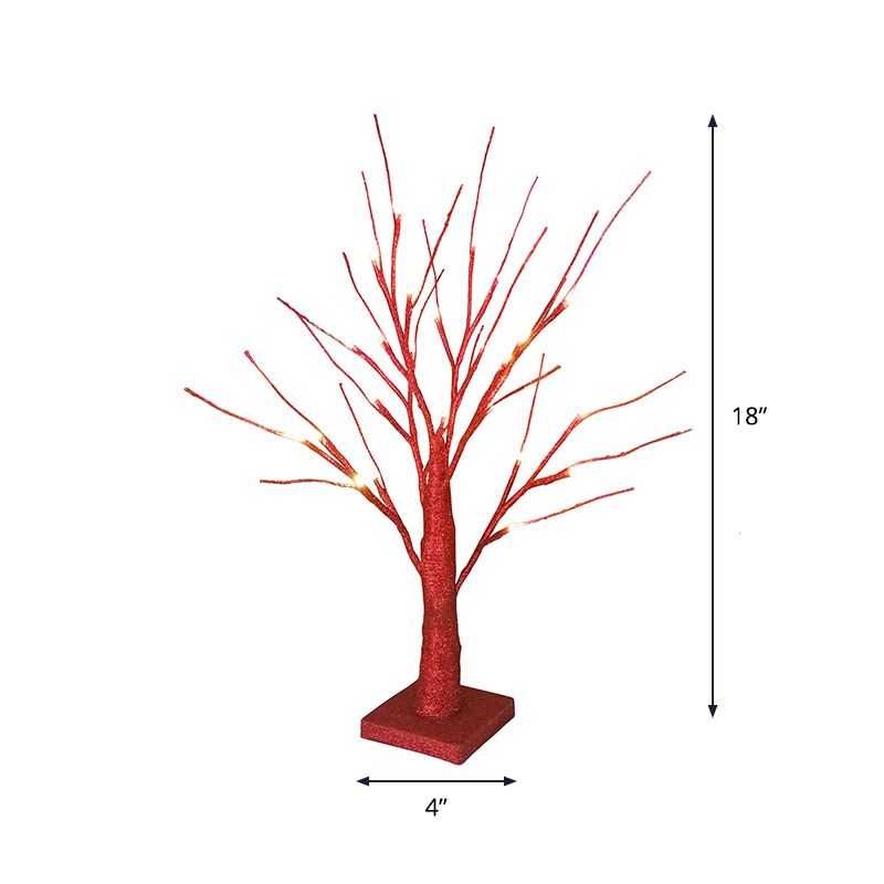 Éclairage de table de nuit à arbre rouge