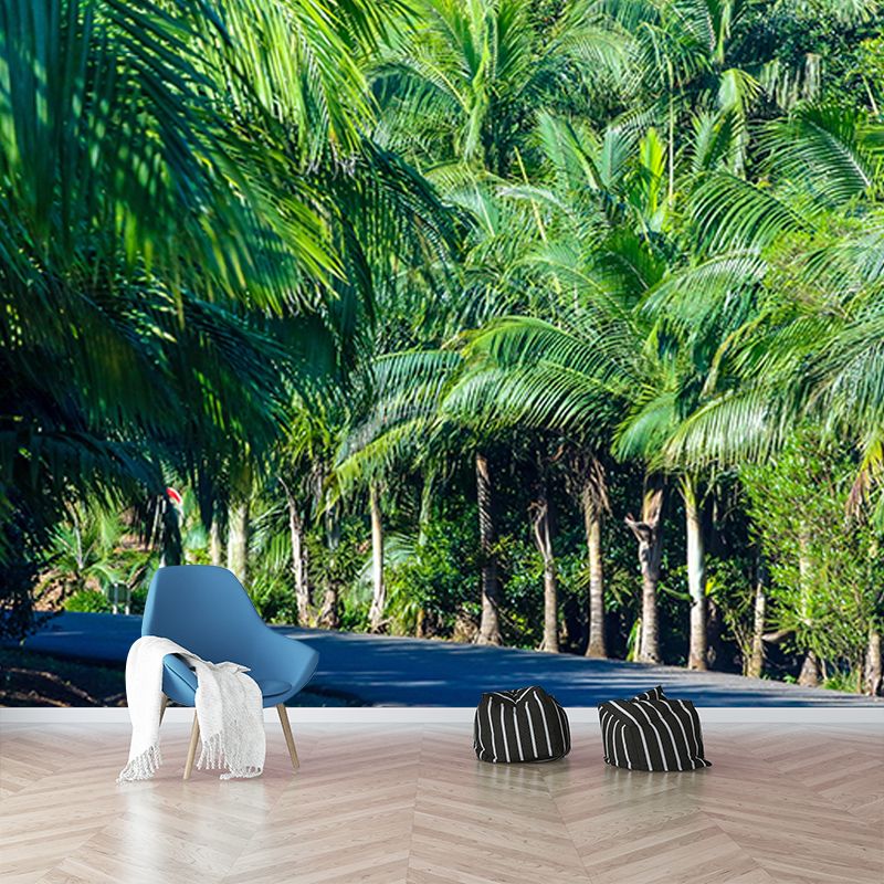 Customized Palm Tree Mural Tropical Mildew Resistant Sleeping Room Wall Mural