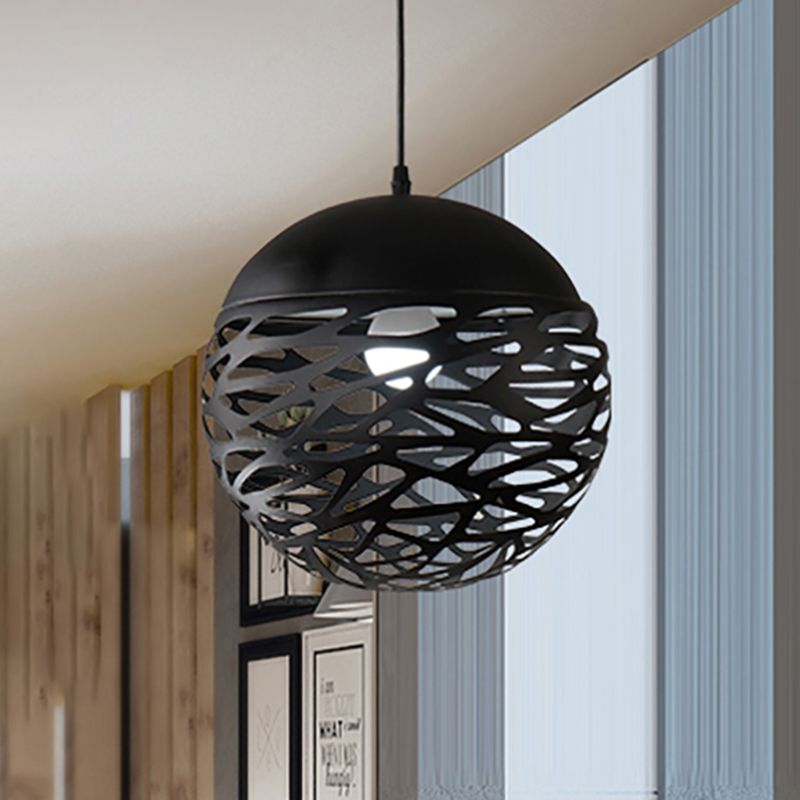 Luz de comedor de luz colgante de globo hueco metálico 1 Luz de colgante contemporáneo de luz