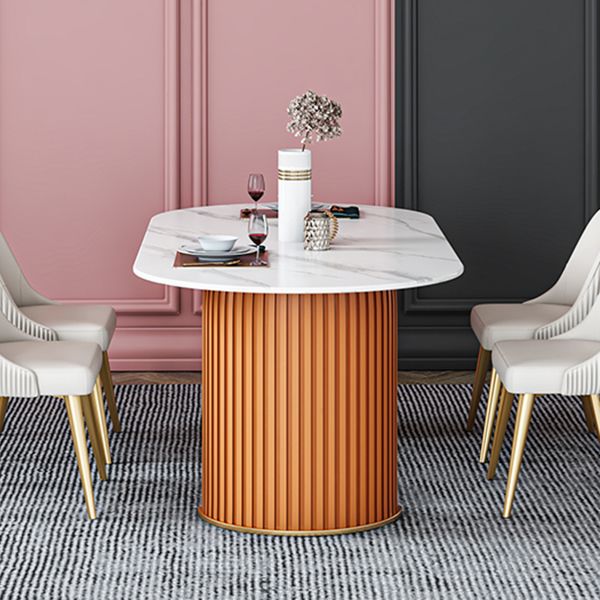Oval Double Pedestal Dining Table Stone Furniture for Dining Room Home