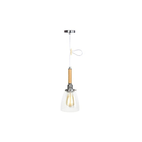 Globe/Cone/Small Bell Pendant Lighting Vintage Clear Glass 1 Licht Roségoud/Chrome hangende lamp met verstelbaar koord