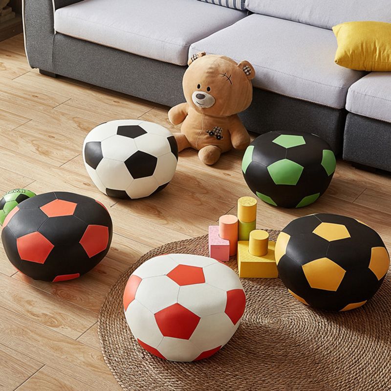 Stain Resistant Pouf Ottoman Faux Leather Specialty Contemporary Ottoman