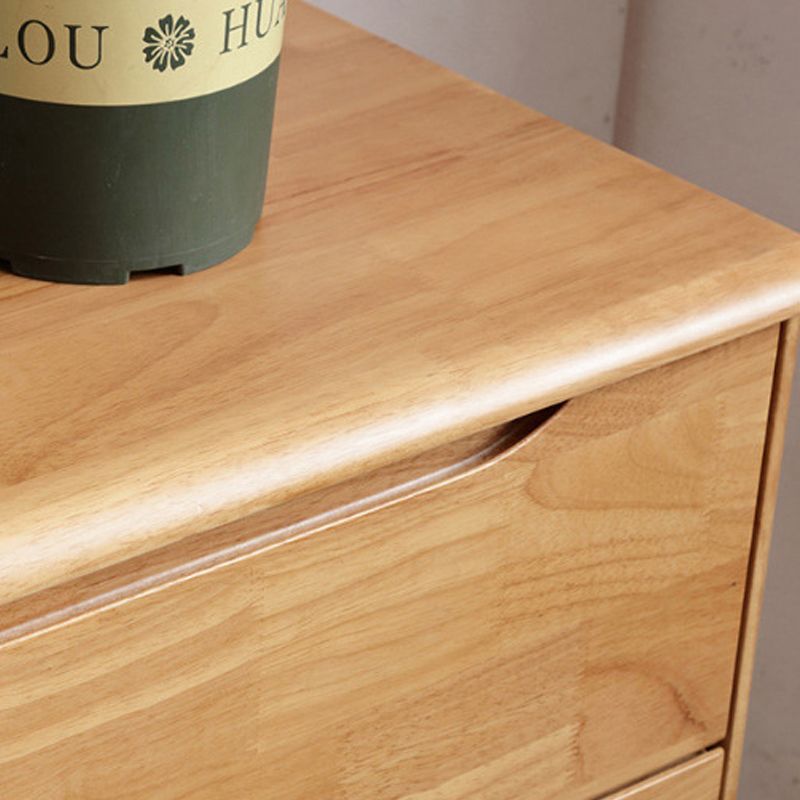 Rubber Wood Contemporary Storage Chest Bedroom Chest with Drawers