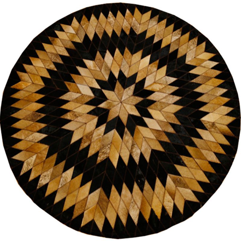 Modern Harlequin Patroon Tapijt Cowhide Round Tapijt Tapijt Non-Slip Backing Indoor Toe voor woningdecoratie