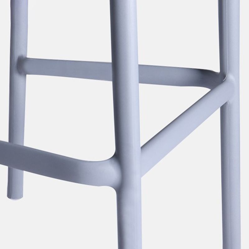 Modern Plastic Counter Stool Low Back Square Stool for Living Room