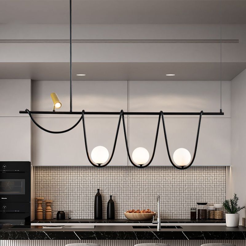 Modern Creative Pendant Light Metal 4-Light Island Light for Dining Room