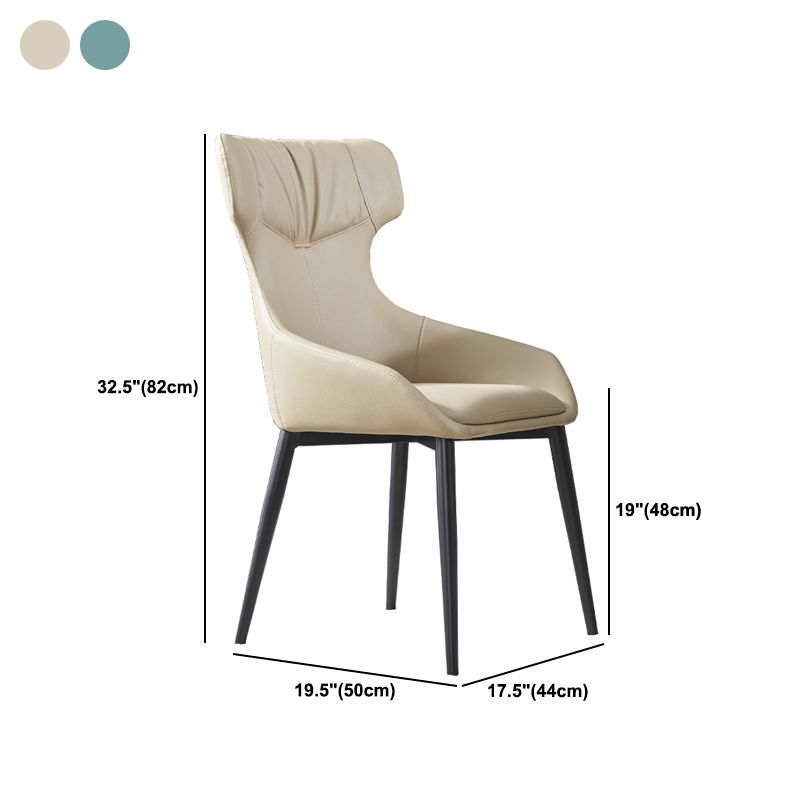 Modern Armless Dining Chairs Faux Leather Upholstered Dining Side Chair