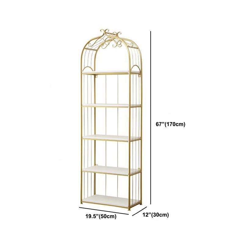 Gold Modern Bookshelf Etagere Metal Open Bookcase for Living Room