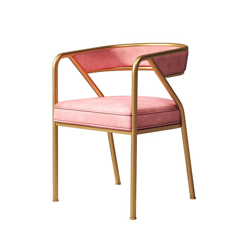 Silla de comedor de terciopelo Glam, sillas laterales de comedor con respaldo abierto para uso en restaurantes