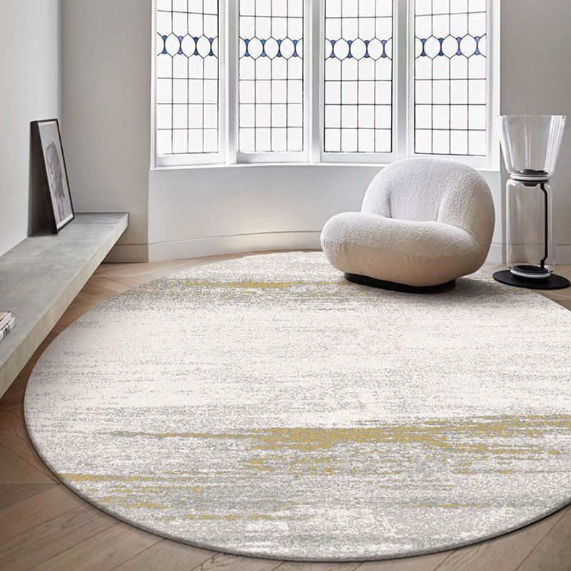 Grey Tie-Dye Print Area Carpet Modern Polyester Area Rug Easy Care Washable Rug for Home Decor