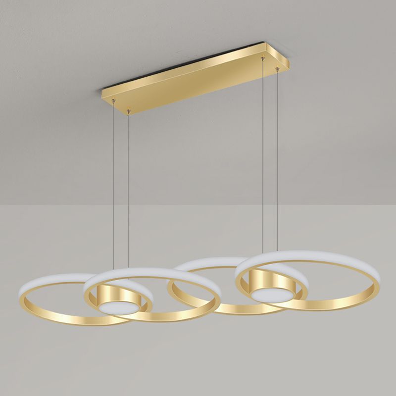 Linear Metal LED Island Light Fixture New Modern Ceiling Pendant Light for Dining Room