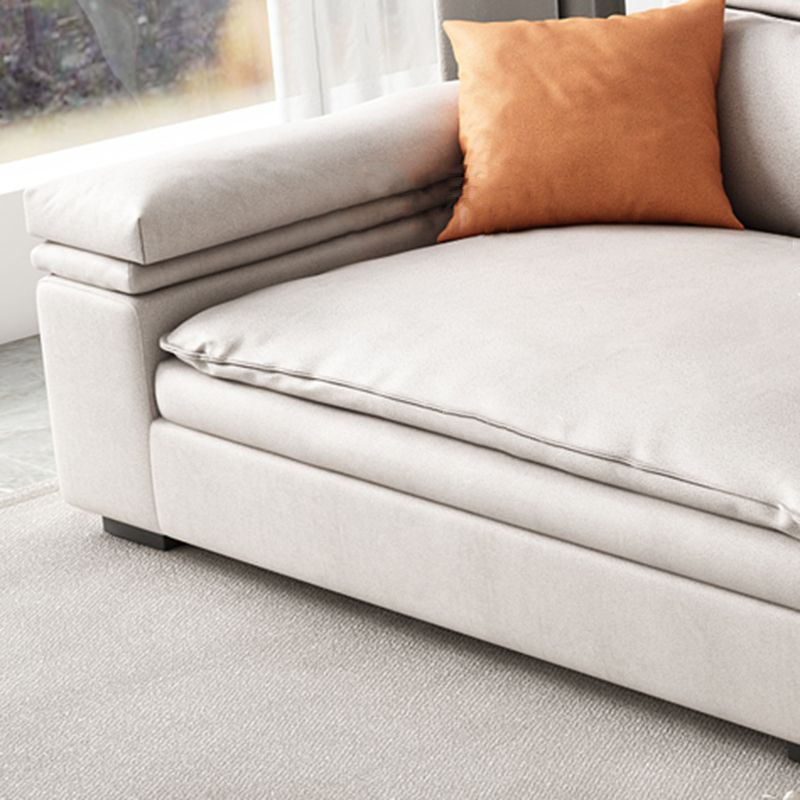 Stationary Stain Resistant Faux Leather Living Room Square Arm Sofa
